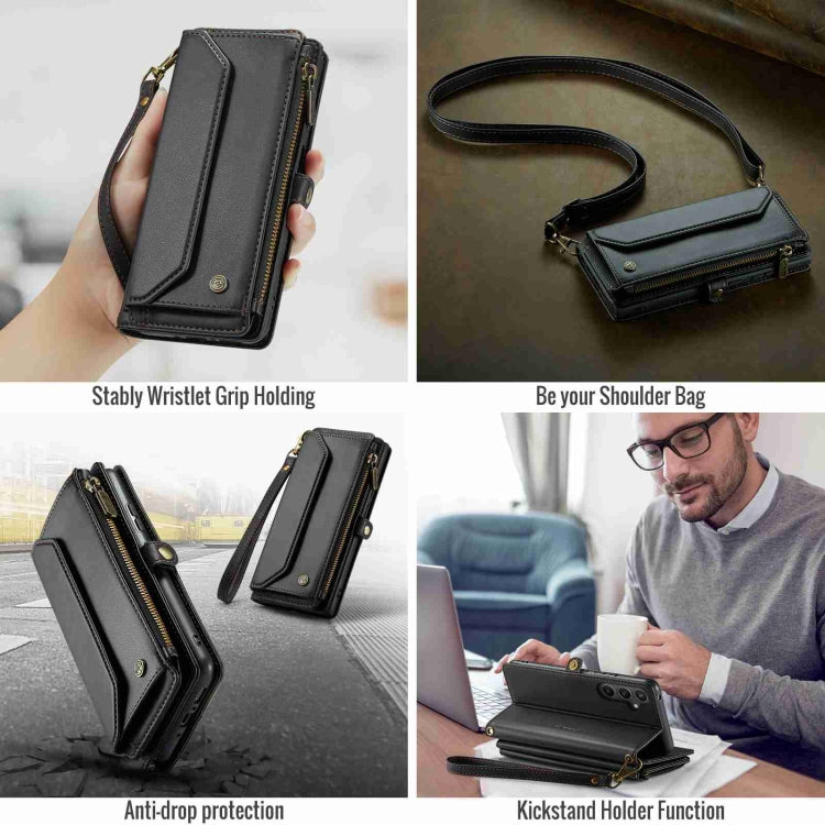 For Samsung Galaxy A54 5G CaseMe C36 Card Slots Zipper Wallet RFID Anti-theft Leather Phone Case(Black) - Galaxy Phone Cases by CaseMe | Online Shopping South Africa | PMC Jewellery | Buy Now Pay Later Mobicred