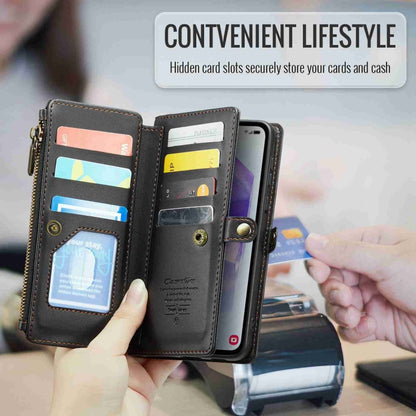 For Samsung Galaxy A55 5G CaseMe C36 Card Slots Zipper Wallet RFID Anti-theft Leather Phone Case(Black) - Galaxy Phone Cases by CaseMe | Online Shopping South Africa | PMC Jewellery | Buy Now Pay Later Mobicred