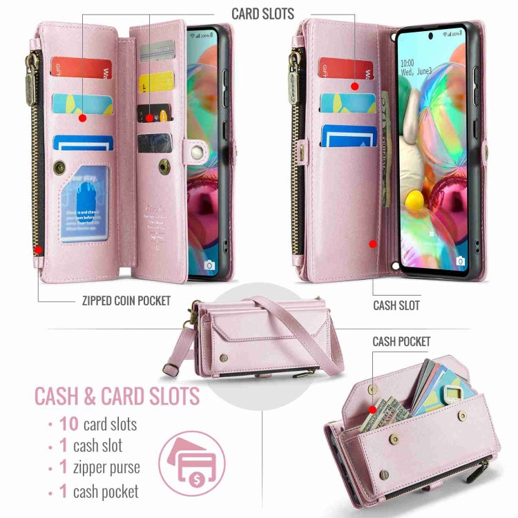 For Samsung Galaxy A71 4G CaseMe C36 Card Slots Zipper Wallet RFID Anti-theft Leather Phone Case(Pink) - Galaxy Phone Cases by CaseMe | Online Shopping South Africa | PMC Jewellery | Buy Now Pay Later Mobicred