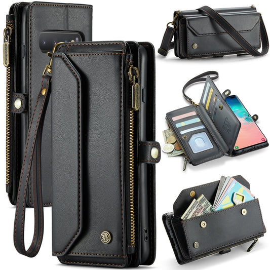 For Samsung Galaxy S10+ CaseMe C36 Card Slots Zipper Wallet RFID Anti-theft Leather Phone Case(Black) - Galaxy Phone Cases by CaseMe | Online Shopping South Africa | PMC Jewellery | Buy Now Pay Later Mobicred