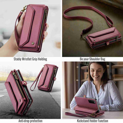 For Samsung Galaxy S20 CaseMe C36 Card Slots Zipper Wallet RFID Anti-theft Leather Phone Case(Wine Red) - Galaxy Phone Cases by CaseMe | Online Shopping South Africa | PMC Jewellery | Buy Now Pay Later Mobicred