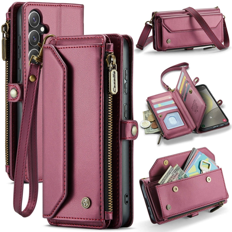 For Samsung Galaxy S24 5G CaseMe C36 Card Slots Zipper Wallet RFID Anti-theft Leather Phone Case(Wine Red) - Galaxy S24 5G Cases by CaseMe | Online Shopping South Africa | PMC Jewellery | Buy Now Pay Later Mobicred