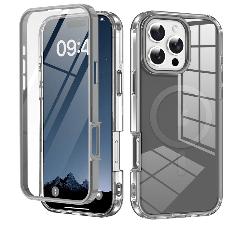 For iPhone 16 Pro Colorful MagSafe Magnetic PC Hybrid TPU Phone Case(Grey) - iPhone 16 Pro Cases by PMC Jewellery | Online Shopping South Africa | PMC Jewellery | Buy Now Pay Later Mobicred