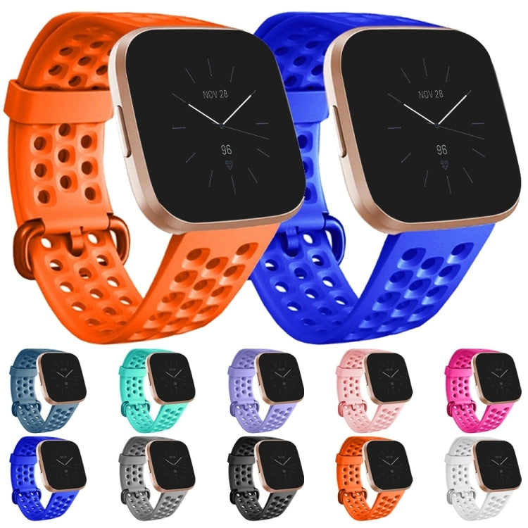 For Fitbit Versa 2 Breathable Silicone Watch Band, Size: Small(White) - Watch Bands by PMc TechLife | Online Shopping South Africa | PMc TechLife | Buy Now Pay Later Mobicred