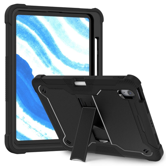 For iPad Air 11 2024 / Air 2022 10.9 Shockproof Silicone Hybrid PC Tablet Case with Holder(Black) - iPad Air 11 2024 Cases by PMC Jewellery | Online Shopping South Africa | PMC Jewellery | Buy Now Pay Later Mobicred