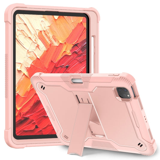 For iPad Pro 11 2024 Shockproof Silicone Hybrid PC Tablet Case with Holder(Rose Gold) - iPad Pro 11 2024 Cases by PMC Jewellery | Online Shopping South Africa | PMC Jewellery | Buy Now Pay Later Mobicred