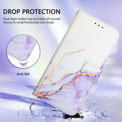 For Xiaomi Redmi K70 / K70 Pro PT003 Marble Pattern Flip Leather Phone Case(White Purple) - K70 Cases by PMC Jewellery | Online Shopping South Africa | PMC Jewellery | Buy Now Pay Later Mobicred