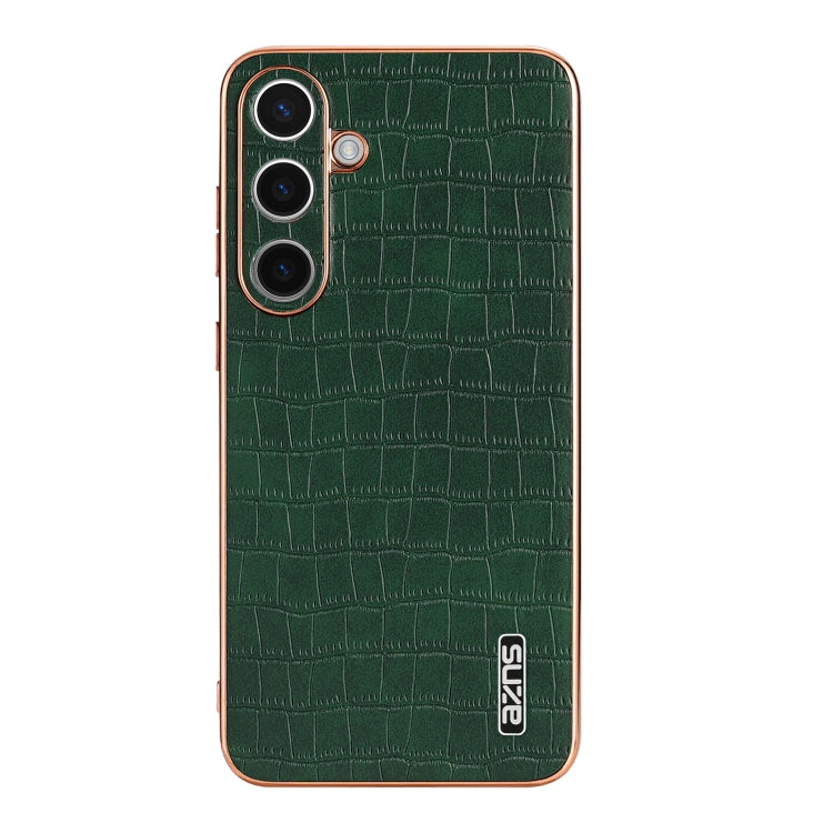 For Samsung Galaxy S24+ 5G AZNS Electroplated Frame Crocodile Texture Full Coverage Phone Case(Green) - Galaxy S22+ 5G Cases by AZNS | Online Shopping South Africa | PMC Jewellery | Buy Now Pay Later Mobicred