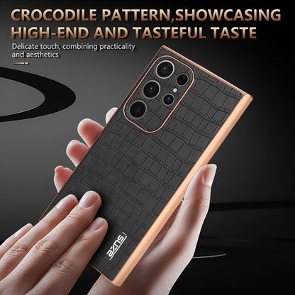 For Samsung Galaxy S24 Ultra 5G AZNS Electroplated Frame Crocodile Texture Full Coverage Phone Case(Black) - Galaxy S24 Ultra 5G Cases by AZNS | Online Shopping South Africa | PMC Jewellery | Buy Now Pay Later Mobicred