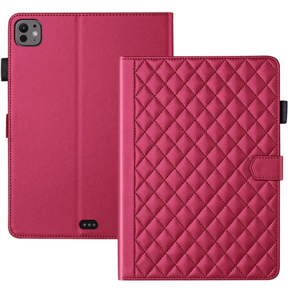 For iPad Pro 11 2024 Rhombus Lattice Leather Smart Tablet Case(Red) - iPad Pro 11 2024 Cases by PMC Jewellery | Online Shopping South Africa | PMC Jewellery | Buy Now Pay Later Mobicred