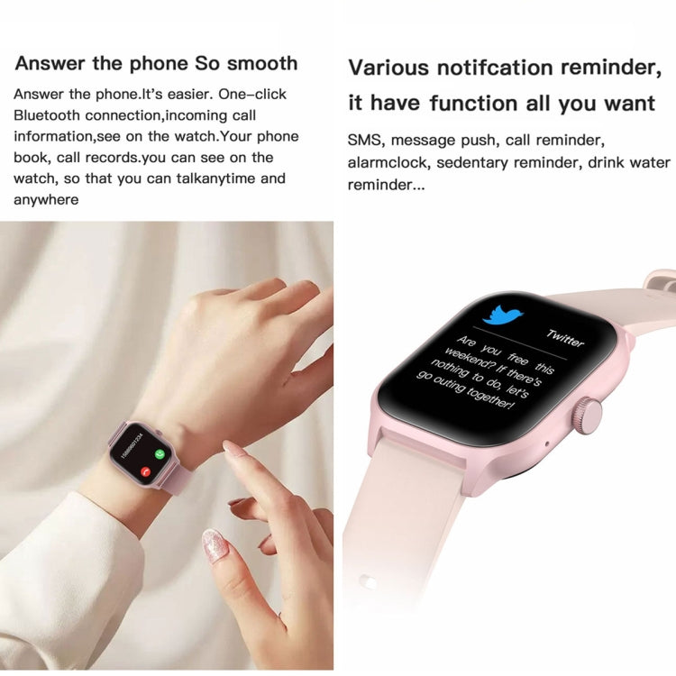 LEMFO LT10 2.01 inch TFT Screen Smart Watch Supports Bluetooth Call / Health Monitoring, Steel Strap(Pink) - Smart Watches by LEMFO | Online Shopping South Africa | PMC Jewellery | Buy Now Pay Later Mobicred