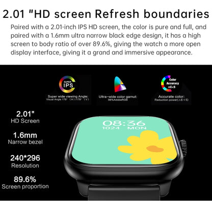 Y80 2.01 inch IPS HD Screen Smart Watch Supports Bluetooth Call / Health Monitoring(Black) - Smart Watches by PMC Jewellery | Online Shopping South Africa | PMC Jewellery | Buy Now Pay Later Mobicred