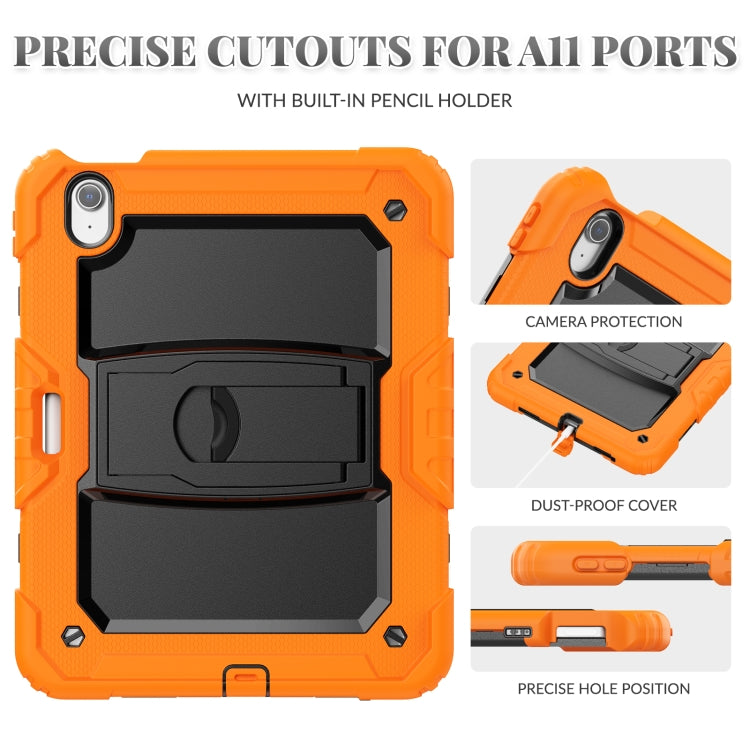 For iPad Air 11 2024 Silicone Hydric PC Tablet Case with Shoulder Strap & Holder(Orange) - iPad Air 11 2024 Cases by PMC Jewellery | Online Shopping South Africa | PMC Jewellery | Buy Now Pay Later Mobicred