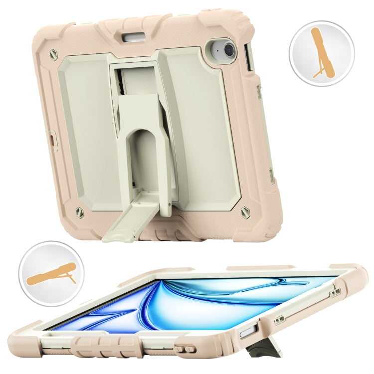 For iPad Air 11 2024 Silicone Hydric PC Tablet Case with Shoulder Strap & Holder(Rose Gold) - iPad Air 11 2024 Cases by PMC Jewellery | Online Shopping South Africa | PMC Jewellery | Buy Now Pay Later Mobicred