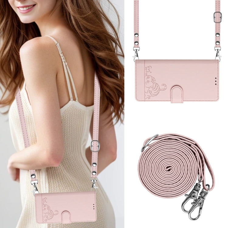 For Blackview Wave 6C Cat Rat Embossed Pattern RFID Leather Phone Case with Lanyard(Pink) - More Brand by PMC TechLife | Online Shopping South Africa | PMC TechLife | Buy Now Pay Later Mobicred
