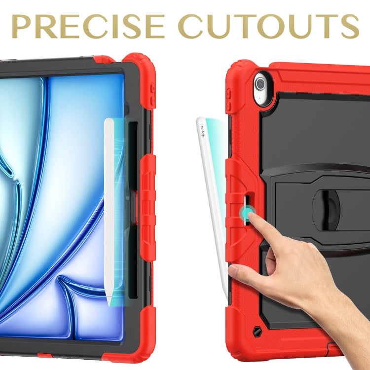 For iPad Air 13 2025 / 2024 Silicone Hydric PC Tablet Case with Shoulder Strap & Holder(Red) - iPad Air 13 2025 / 2024 Cases by PMC TechLife | Online Shopping South Africa | PMC TechLife | Buy Now Pay Later Mobicred