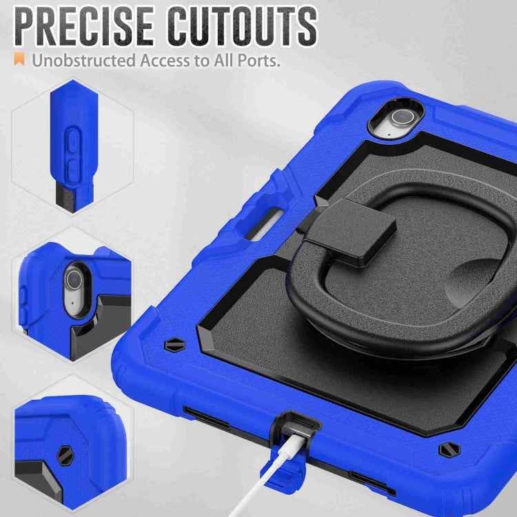 For iPad Air 11 2024 Handle Silicone Hydric PC Tablet Case with Shoulder Strap(Blue) - iPad Air 11 2024 Cases by PMC TechLife | Online Shopping South Africa | PMC TechLife | Buy Now Pay Later Mobicred