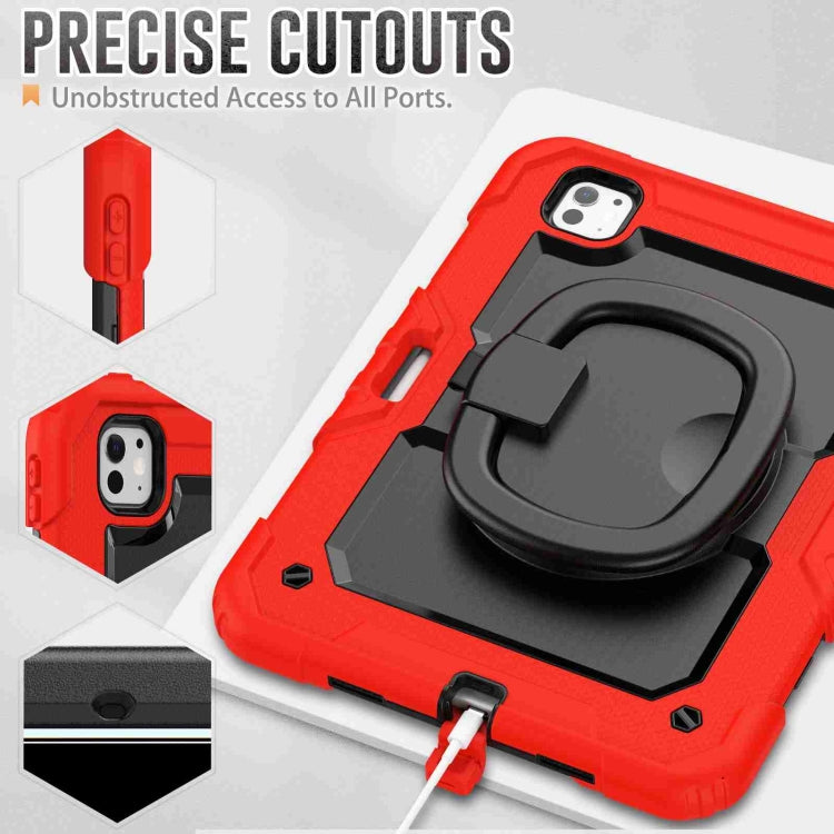 For iPad Pro 11 2024 Handle Silicone Hydric PC Tablet Case with Shoulder Strap(Red) - iPad Pro 11 2024 Cases by PMC TechLife | Online Shopping South Africa | PMC TechLife | Buy Now Pay Later Mobicred