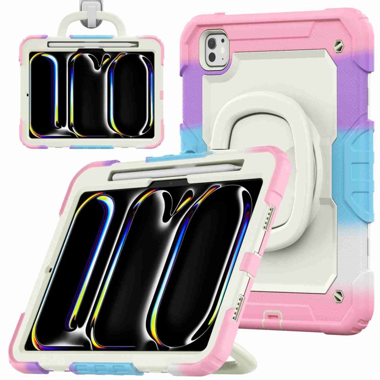 For iPad Pro 11 2024 Handle Silicone Hydric PC Tablet Case with Shoulder Strap(Camouflage Pink) - iPad Pro 11 2024 Cases by PMC TechLife | Online Shopping South Africa | PMC TechLife | Buy Now Pay Later Mobicred
