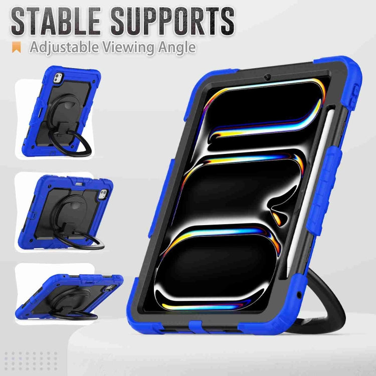 For iPad Pro 11 2024 Handle Silicone Hydric PC Tablet Case with Shoulder Strap(Dark Blue) - iPad Pro 11 2024 Cases by PMC TechLife | Online Shopping South Africa | PMC TechLife | Buy Now Pay Later Mobicred