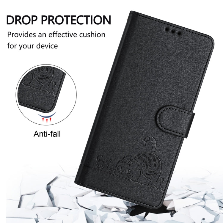 For Ulefone Note 14 Cat Rat Embossed Pattern RFID Leather Phone Case with Lanyard(Black) - Ulefone Cases by PMC Jewellery | Online Shopping South Africa | PMC Jewellery | Buy Now Pay Later Mobicred