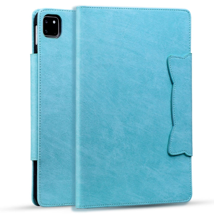 For iPad Pro 13 2024 Cat Buckle Leather Smart Tablet Case(Sky Blue) - iPad Pro 13 2024 Cases by PMC Jewellery | Online Shopping South Africa | PMC Jewellery | Buy Now Pay Later Mobicred