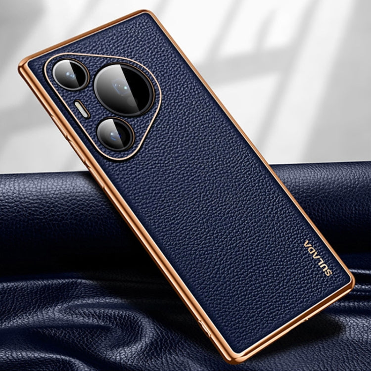 For Huawei Pura 70 SULADA TPU + Litchi Texture Leather Phone Case(Blue) - Huawei Cases by SULADA | Online Shopping South Africa | PMC Jewellery | Buy Now Pay Later Mobicred