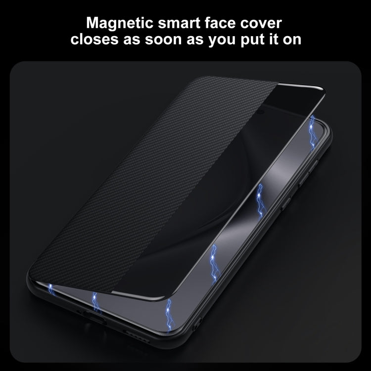 For Huawei Mate 60 SULADA Kevlar 600D Texture Smart Window Leather Phone Case(Purple) - free shipping - PMC TechLife - Order now!