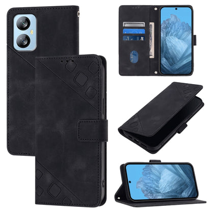 For Blackview A52 Skin Feel Embossed Leather Phone Case(Black) - More Brand by PMC Jewellery | Online Shopping South Africa | PMC Jewellery | Buy Now Pay Later Mobicred