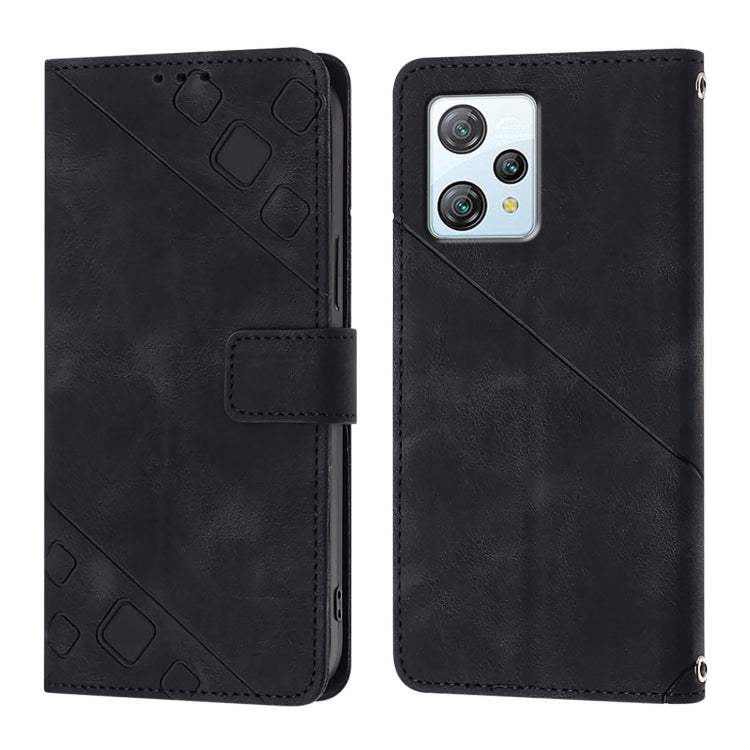 For Blackview A53 Skin Feel Embossed Leather Phone Case(Black) - More Brand by PMC Jewellery | Online Shopping South Africa | PMC Jewellery | Buy Now Pay Later Mobicred