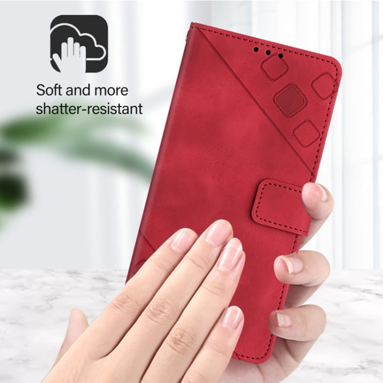 For Blackview A53 Skin Feel Embossed Leather Phone Case(Red) - More Brand by PMC TechLife | Online Shopping South Africa | PMC TechLife | Buy Now Pay Later Mobicred