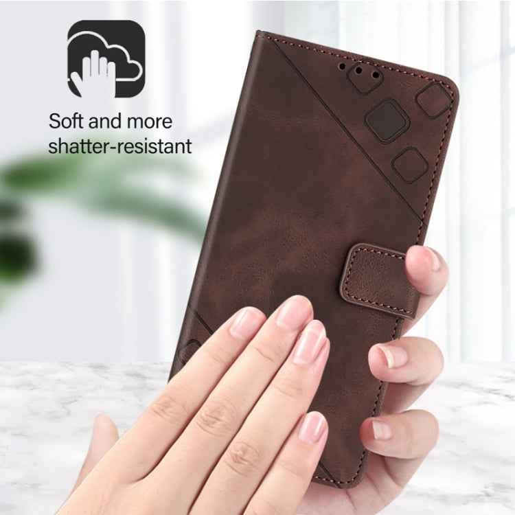 For Blackview A53 Skin Feel Embossed Leather Phone Case(Brown) - More Brand by PMC Jewellery | Online Shopping South Africa | PMC Jewellery | Buy Now Pay Later Mobicred