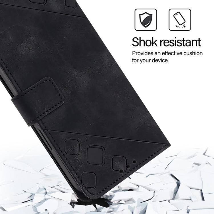 For Blackview Shark 8 Skin Feel Embossed Leather Phone Case(Black) - More Brand by PMC TechLife | Online Shopping South Africa | PMC TechLife | Buy Now Pay Later Mobicred