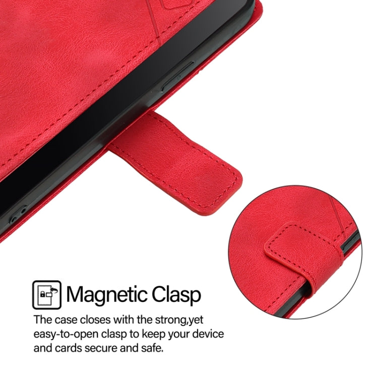For Blackview Wave 6C Skin Feel Embossed Leather Phone Case(Red) - More Brand by PMC TechLife | Online Shopping South Africa | PMC TechLife | Buy Now Pay Later Mobicred