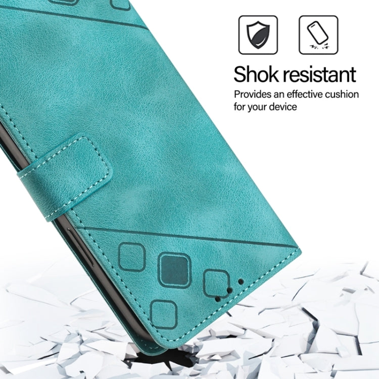 For Blackview Wave 6C Skin Feel Embossed Leather Phone Case(Green) - More Brand by PMC TechLife | Online Shopping South Africa | PMC TechLife | Buy Now Pay Later Mobicred