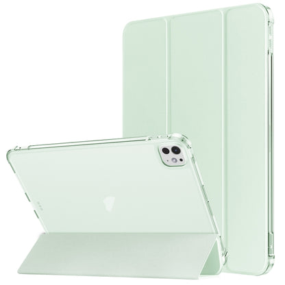 For iPad Pro 11 2024 Tri-fold Holder TPU Cover Frosted Leather Smart Tablet Case withh Pen Slot(Light Green) - iPad Pro 11 2024 Cases by PMC Jewellery | Online Shopping South Africa | PMC Jewellery | Buy Now Pay Later Mobicred