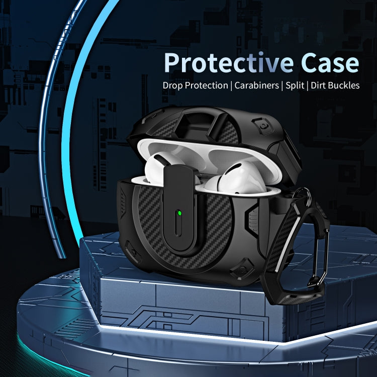 For AirPods 2 / 1 Lock Shockproof Bluetooth Earphone Protective Case(Black Orange) - For AirPods 1/2 by PMC Jewellery | Online Shopping South Africa | PMC Jewellery | Buy Now Pay Later Mobicred