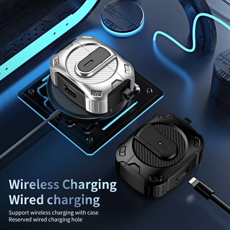 For AirPods 4 Lock Shockproof Bluetooth Earphone Protective Case(Black White) - free shipping - PMC Jewellery - Order now!