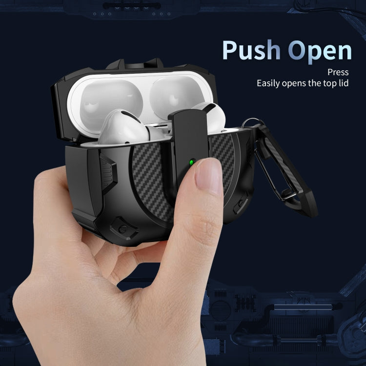 For AirPods 2 / 1 Lock Shockproof Bluetooth Earphone Protective Case(Black Purple) - For AirPods 1/2 by PMC Jewellery | Online Shopping South Africa | PMC Jewellery | Buy Now Pay Later Mobicred