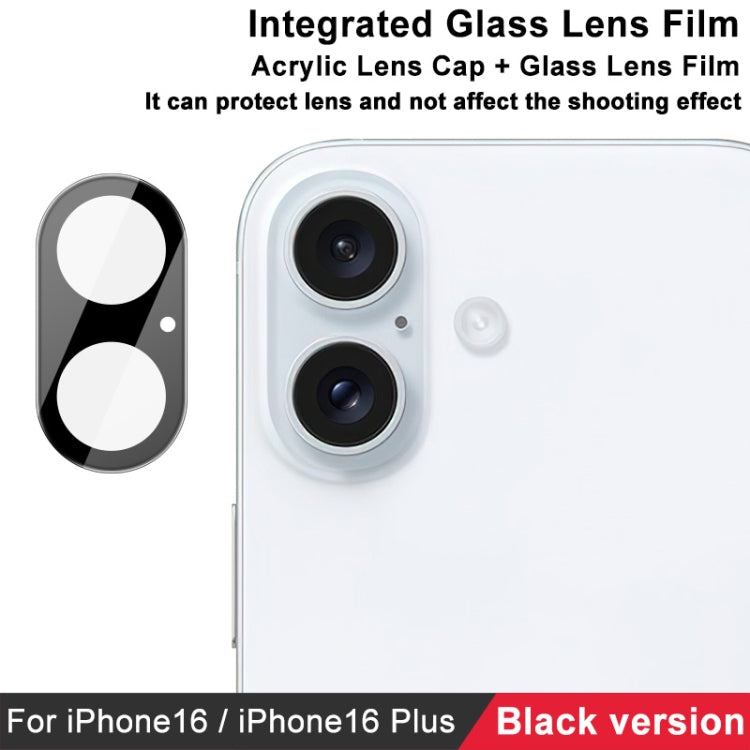 For iPhone 16 / 16 Plus imak High Definition Integrated Glass Lens Film Black Version - iPhone 16 Tempered Glass by imak | Online Shopping South Africa | PMC TechLife | Buy Now Pay Later Mobicred