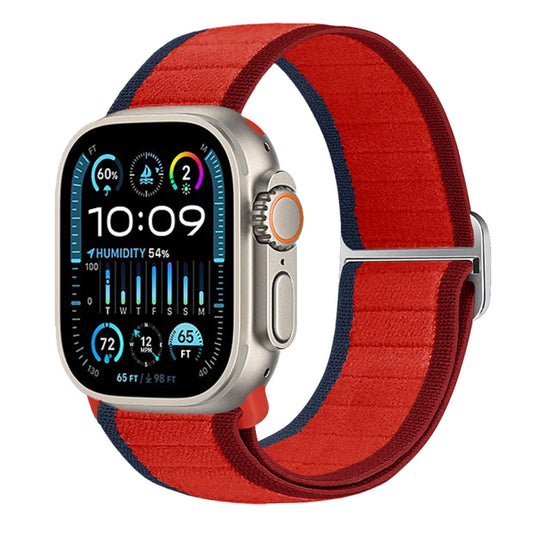 For Apple Watch Ultra 49mm Nylon Elastic Buckle Watch Band(Red) - Watch Bands by PMC Jewellery | Online Shopping South Africa | PMC Jewellery | Buy Now Pay Later Mobicred