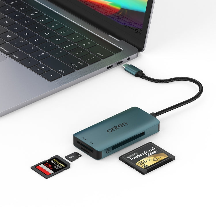 Onten C15 3 in 1 USB-C / Type-C to CFast 2.0 & SD & TF Card Reader(Pine Green) - free shipping - PMC Jewellery - Order now!