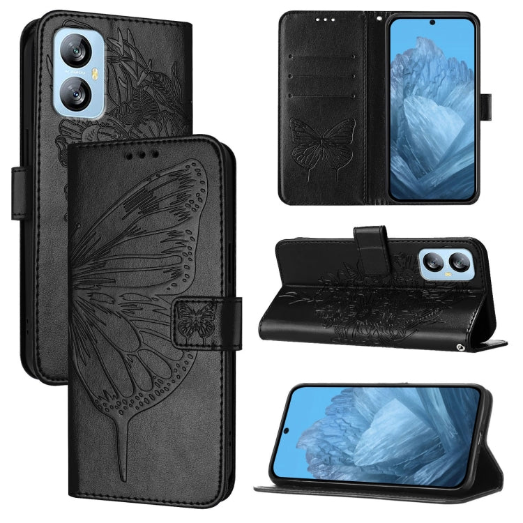 For Blackview A52 Embossed Butterfly Leather Phone Case(Black) - free shipping - PMC TechLife - Order now!