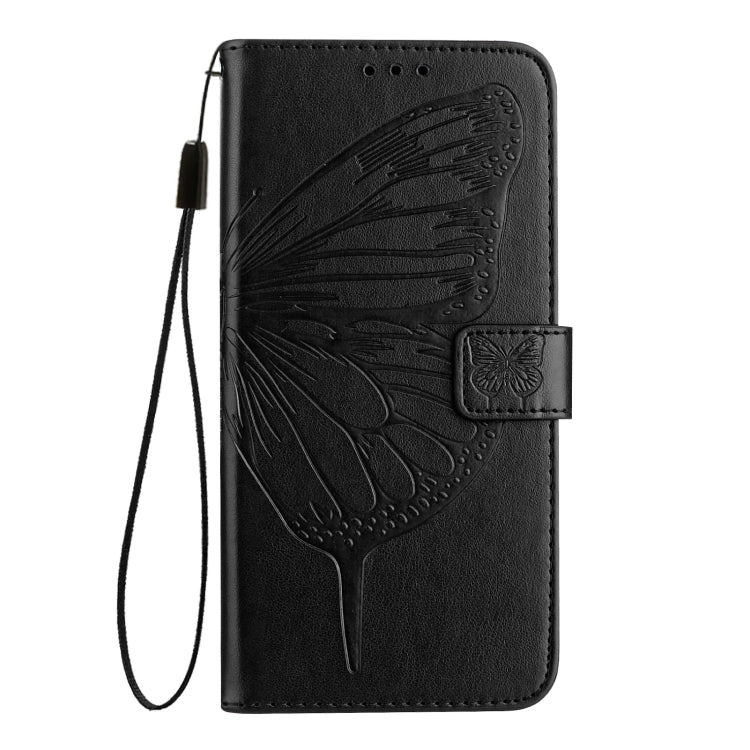 For Blackview A52 Embossed Butterfly Leather Phone Case(Black) - More Brand by PMC Jewellery | Online Shopping South Africa | PMC Jewellery | Buy Now Pay Later Mobicred