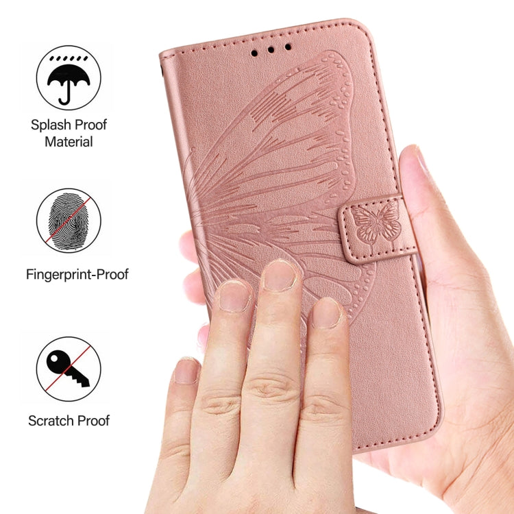 For Blackview A53 Embossed Butterfly Leather Phone Case(Rose Gold) - More Brand by PMC Jewellery | Online Shopping South Africa | PMC Jewellery | Buy Now Pay Later Mobicred