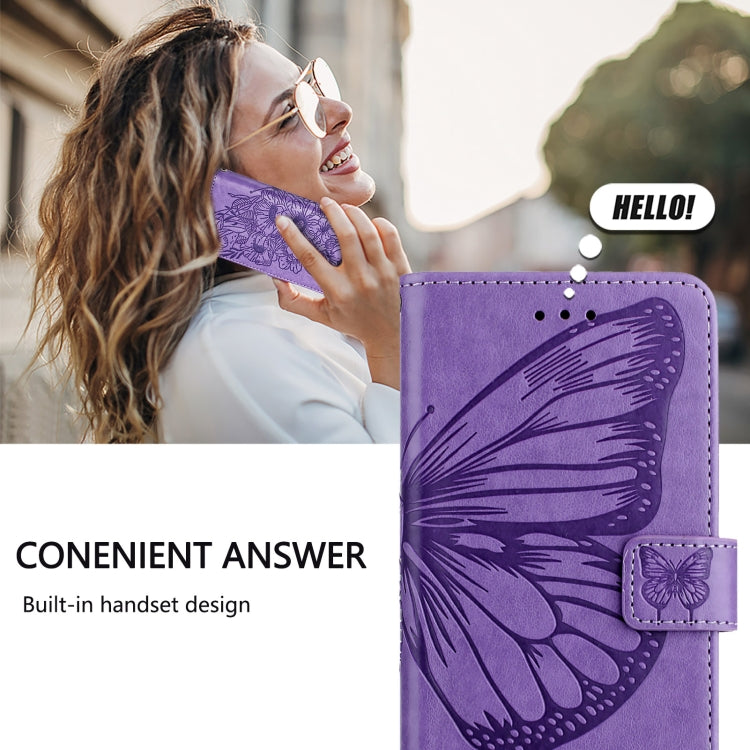 For Blackview Color 8 Embossed Butterfly Leather Phone Case(Purple) - More Brand by PMC TechLife | Online Shopping South Africa | PMC TechLife | Buy Now Pay Later Mobicred