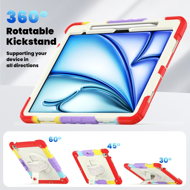 For iPad Air 13 2024 Silicone Hybrid PC Tablet Case with Shoulder Strap(Camouflage Red) - iPad Air 13 2024 Cases by PMC TechLife | Online Shopping South Africa | PMC TechLife | Buy Now Pay Later Mobicred