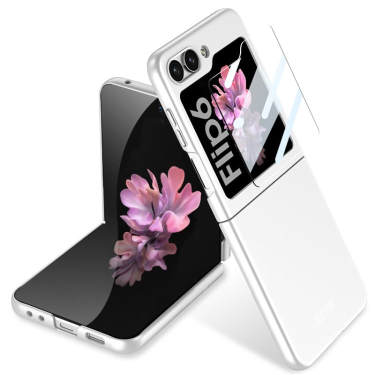 For Samsung Galaxy Z Flip6 GKK Ultra-thin Full Coverage Phone Case with Tempered Film(Silver) - Galaxy Z Flip6 5G Cases by GKK | Online Shopping South Africa | PMC Jewellery | Buy Now Pay Later Mobicred