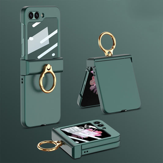 For Samsung Galaxy Z Flip6 GKK Integrated Ultra-thin Hinge Full Coverage Phone Case with Ring(Dark Night Green) - Galaxy Z Flip6 5G Cases by GKK | Online Shopping South Africa | PMC Jewellery | Buy Now Pay Later Mobicred