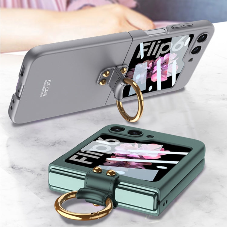 For Samsung Galaxy Z Flip6 / Flip7 FE GKK Integrated Ultra-thin PC Full Coverage Phone Case with Ring Holder(Dark Night Green) - free shipping - PMC Jewellery - Order now!